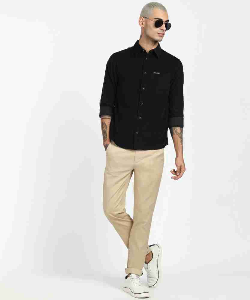 Calvin Klein Jeans Men Solid Casual Black Shirt - Buy Calvin Klein
