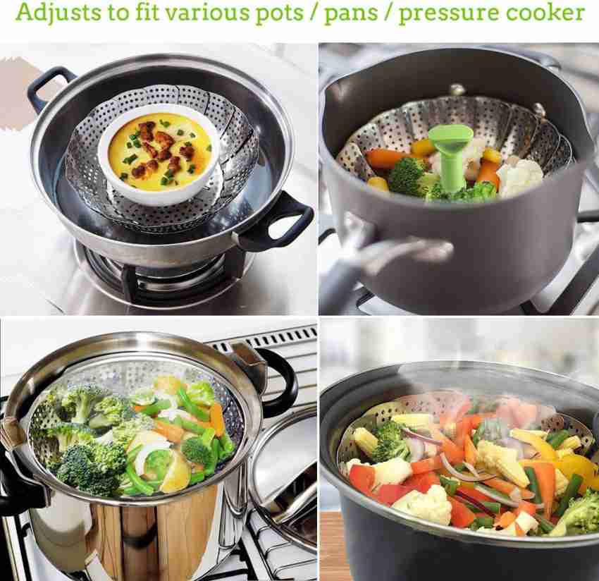 Vegetable Steamer Basket For Cooking, Large (6.5 To 11) Stainless Steel  Steamer Basket Folding Expandable Steamers To Fit Various Size Pot