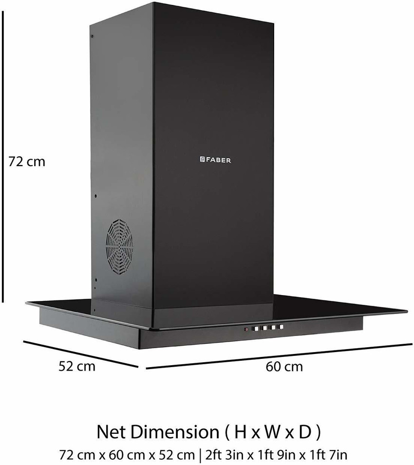 FABER Hood Glassy 3D T2S2 BK LTW 60 1095 Wall Mounted Black 1295 CMH Chimney Price in India Buy FABER Hood Glassy 3D T2S2 BK LTW 60 1095 Wall Mounted Black