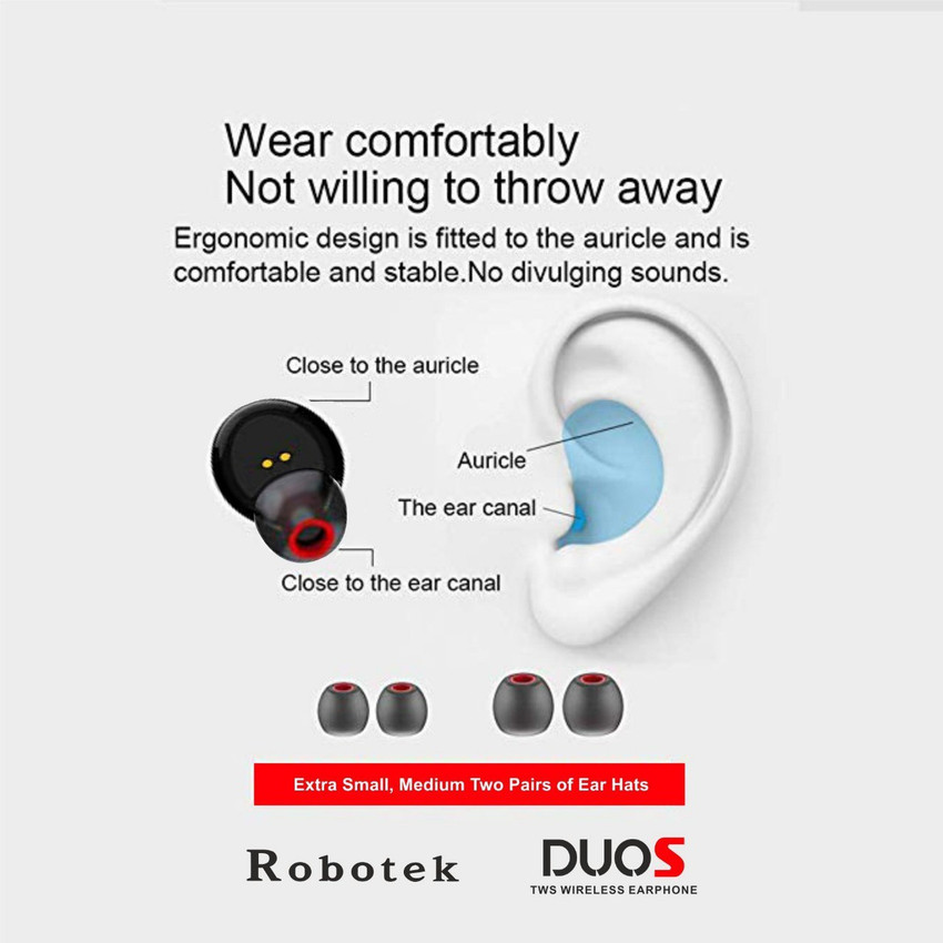 Robotek DUOS TWS Bluetooth Headset Price in India Buy Robotek