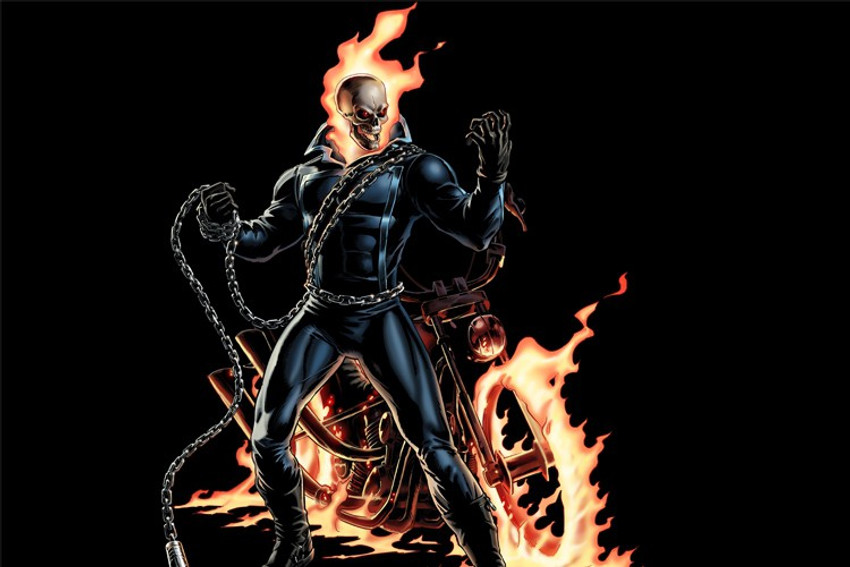 Ghost Rider Motorcycle Stuntman Johnny Blaze Animated Wall Poster