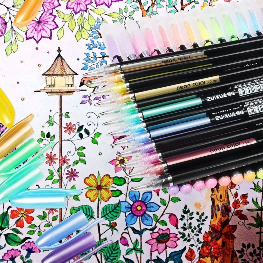 48pcs Gel Pen Set Refills Metallic Pastel Neon Glitter Sketch Drawing Color  Pen School Stationery Marker For Kids Gifts   AliExpress Mobile