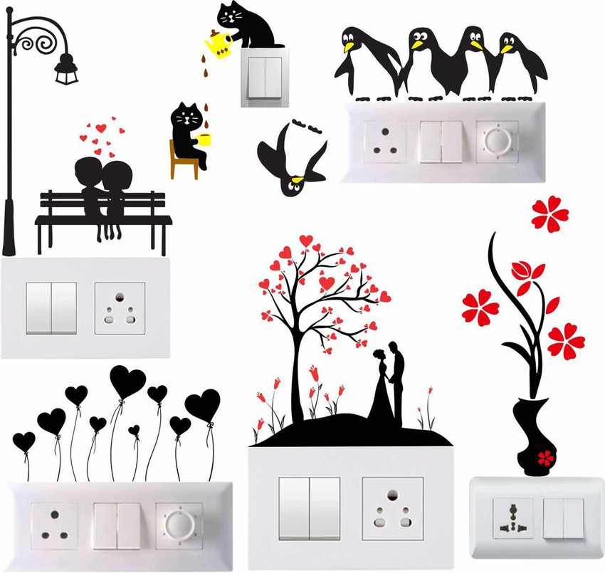 Decals Sticker 1226 cm Switch Sticker Switch Board Stickers wall Stickers Standard Size Self Adhesive Sticker