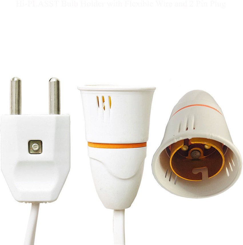 HI PLASST Bulb Holder 8 mtr with Flexible Wire 2 Pin Plug for