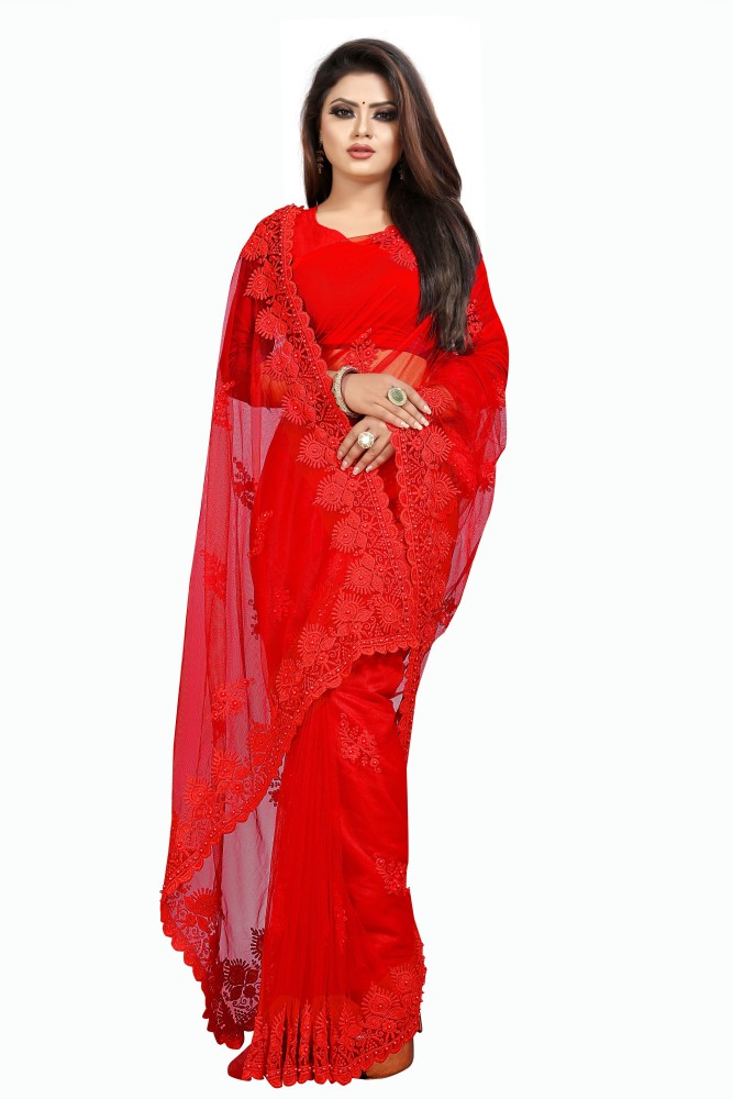 Designer net clearance saree on flipkart