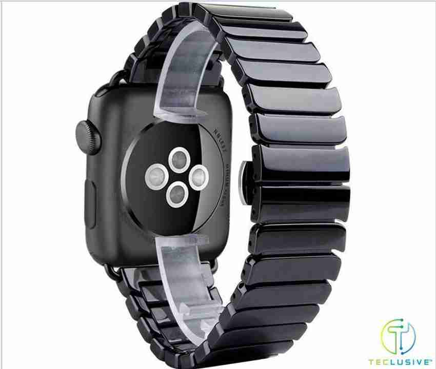 TECLUSIVE Ceramic Stainless Steel Metal Chain Strap 42mm 44mm Band