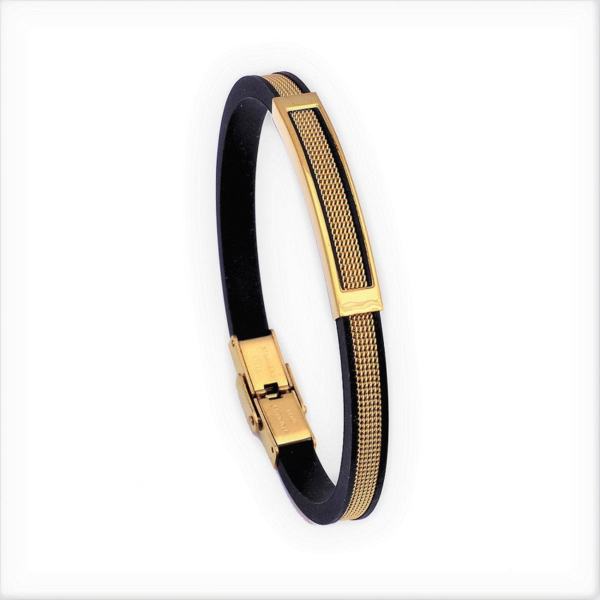 Details 79+ rubber and gold mens bracelet latest in.duhocakina