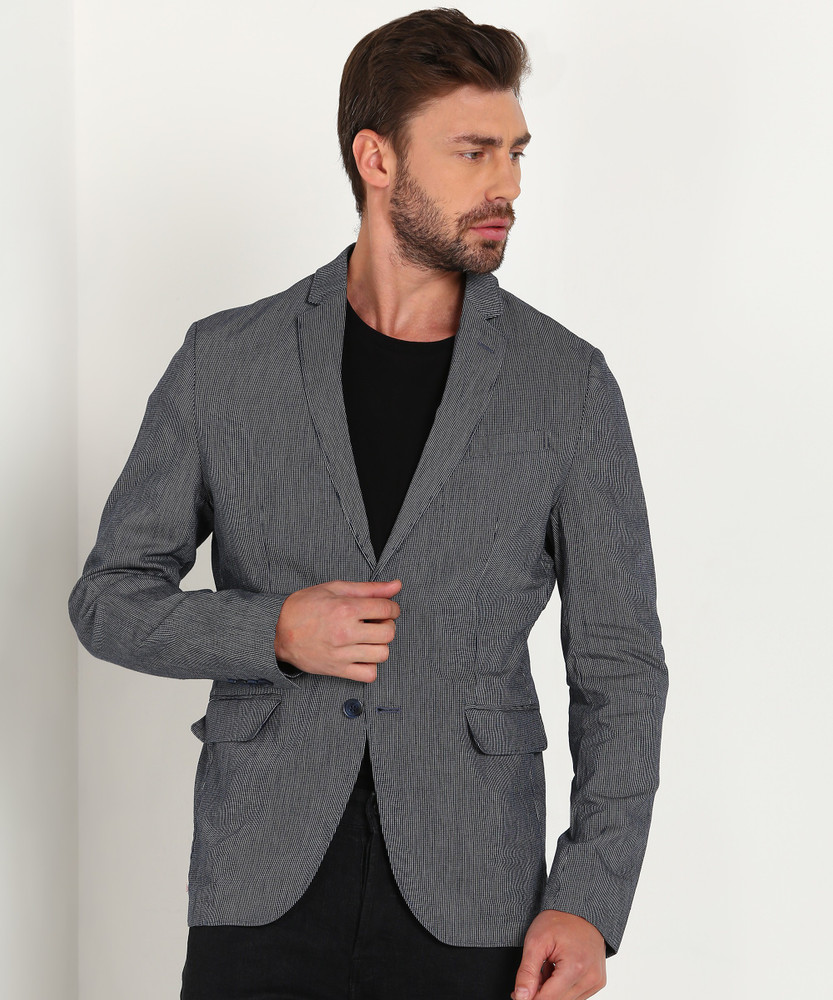 United Colors of Benetton Striped Single Breasted Formal Men