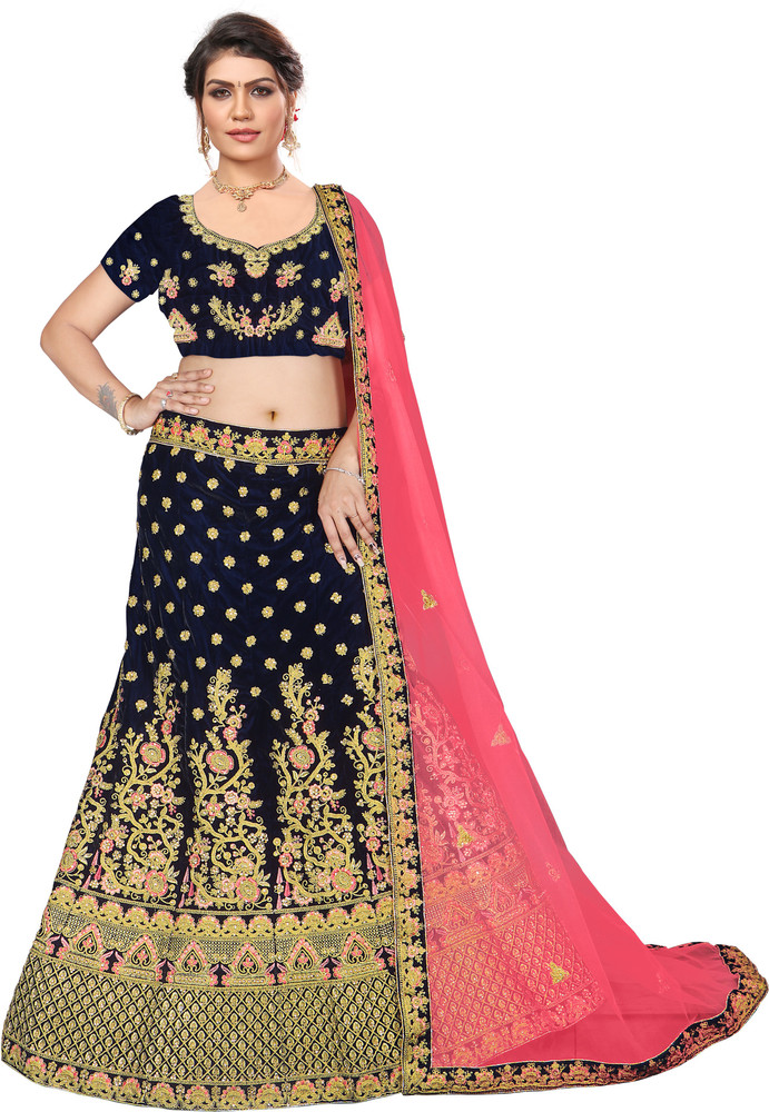 DULHAN SAREES Embroidered Semi Stitched Lehenga Choli - Buy DULHAN SAREES  Embroidered Semi Stitched Lehenga Choli Online at Best Prices in India |  Flipkart.com