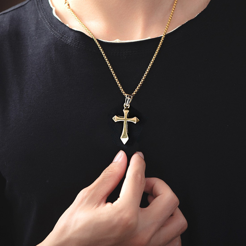 Men's catholic cross necklace online