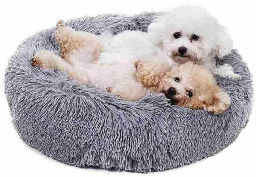 Quick Shel Fluffy Dog Bed FOR SMALL BREEDS SHIHTZU Chihuahua PEKINGESE LHASA APSO OR SMALL PUPPIES Comfortable Donut Cuddler Round Dog Bed Ultra Soft Washable Dog and Cat Cushion Bed S Pet Bed Price