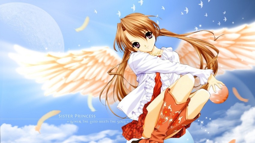 HD wallpaper eggs angel anime girls wings one person sea young adult   Wallpaper Flare