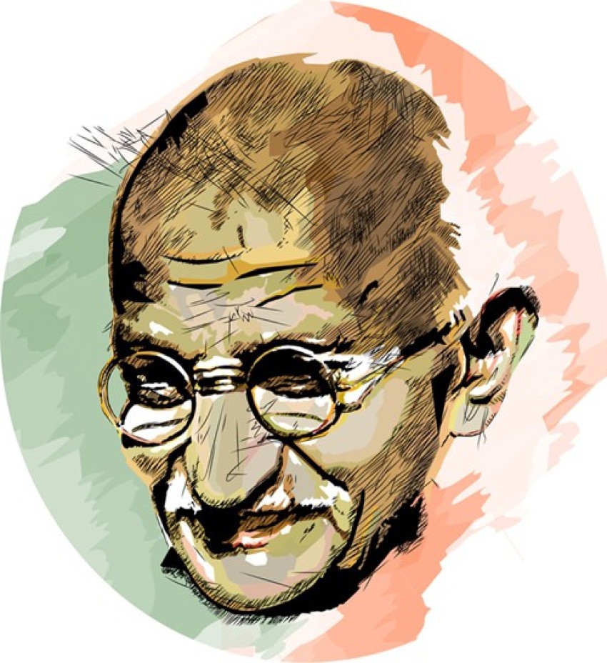 Stock Pictures: Sketches and drawings of Mahatma Gandhi