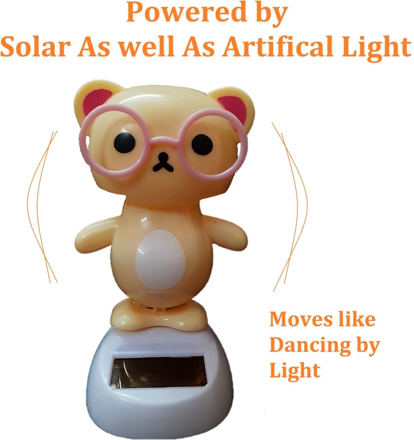 AFTERSTITCH Solar Powered teddy doll for car dashboard Dancing Toys for Car  Dashboard Ornaments, decoration and gifting purpose Decorative Showpiece 