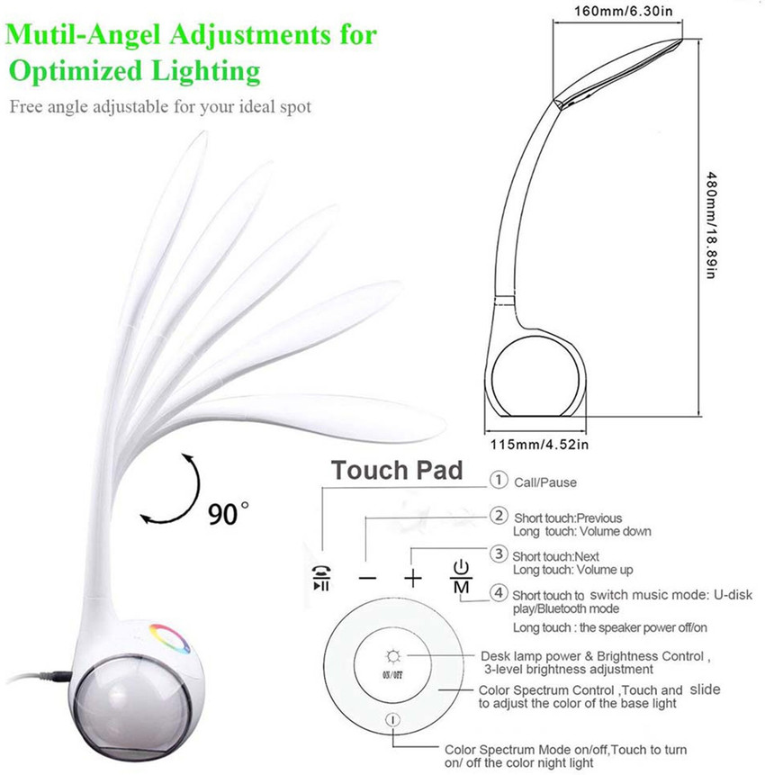 Hi fi speaker color changeable hot sale table lamp