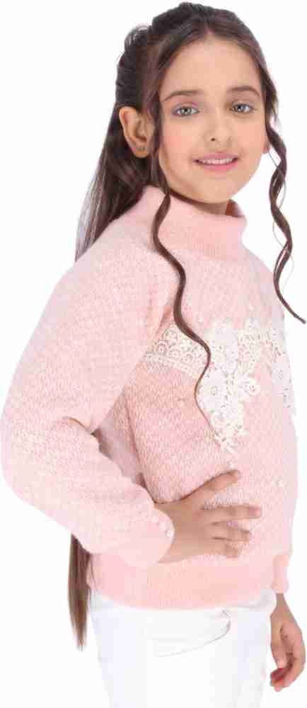 Buy CUTECUMBER Pink Girls Fleece Heart Printed Pink Sweatshirt