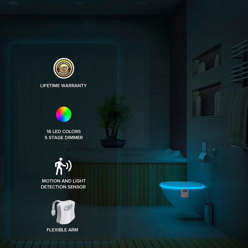 1pc Color Changing Led Night Light With Projector Lamp And Motion Sensor  Activated Detection, 16 Colors, Usb Charging, For Toilet, Bathroom, Decor