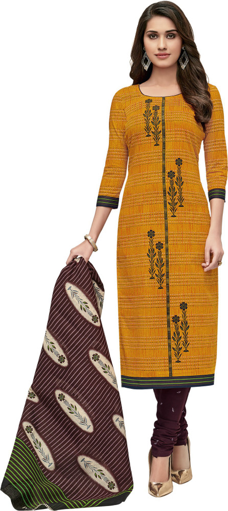 Reya Cotton Blend Printed Kurta Churidar Material Price in India