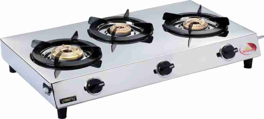 Suryarise SROC305 Gas Stove 3 Burner With High Powered Burner Stainless Steel Manual Gas Stove Price in India Buy Suryarise SROC305 Gas Stove 3 Burner With High Powered Burner Stainless Steel