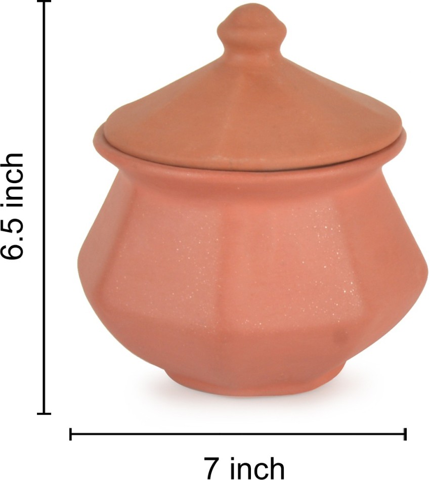 Clay Small Cooking Pot Traditional Green 0.7L