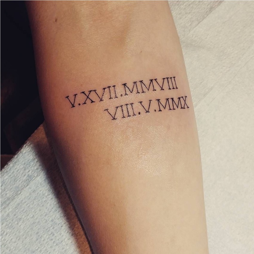 Roman Numeral Tattoos  Tattoo font for men Tattoo fonts Roman numeral  wrist tattoo