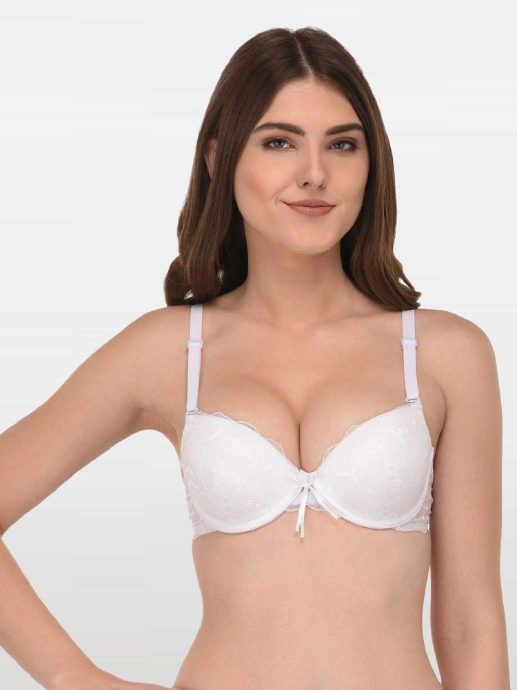 Quttos Ultra pushup Lace Bra Women Push-up Heavily Padded Bra - Buy White  Quttos Ultra pushup Lace Bra Women Push-up Heavily Padded Bra Online at  Best Prices in India