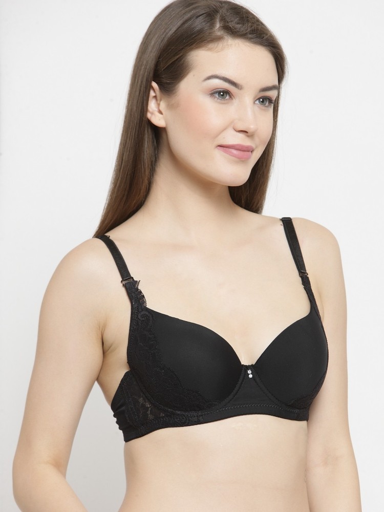 PrettyCat black Elegant Lace Bra Women Push-up Lightly Padded Bra - Buy  PrettyCat black Elegant Lace Bra Women Push-up Lightly Padded Bra Online at  Best Prices in India