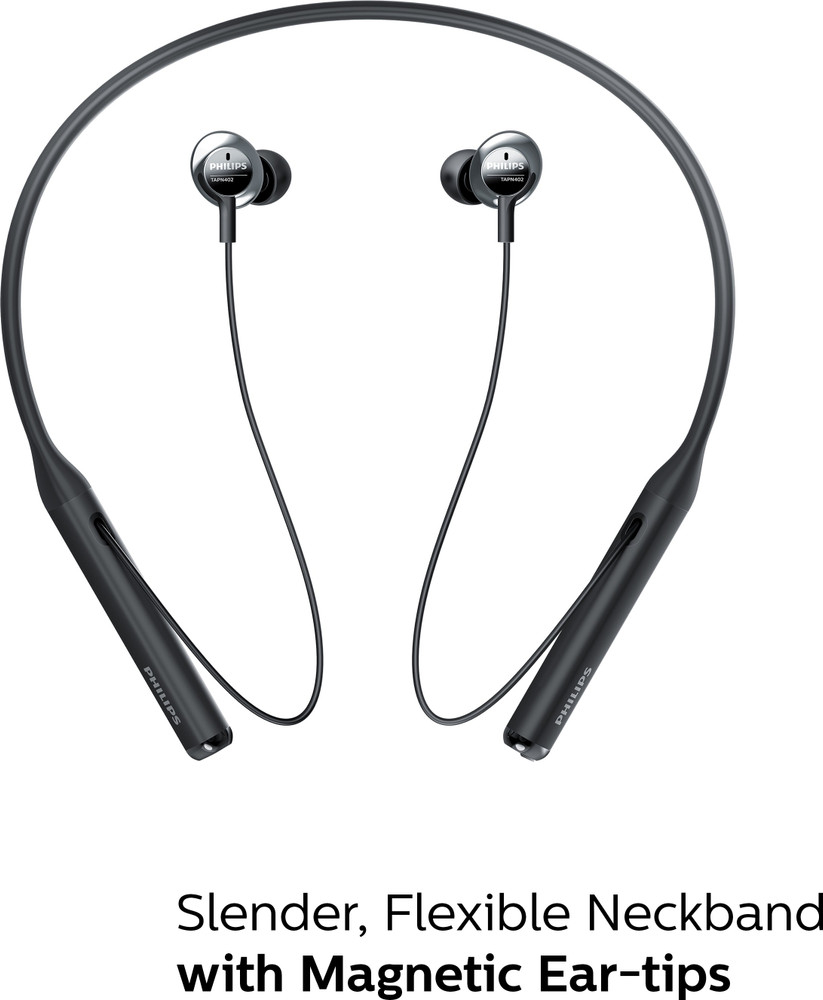 PHILIPS TAPN402 Neckband Earphones with 14 Hr Playtime 12.2 mm Drivers IPX4 Bluetooth Headset
