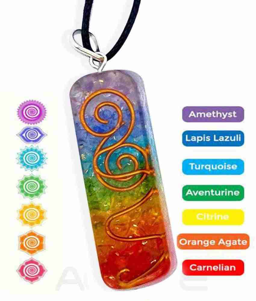 ReBuy 7 Chakra Crystal Healing Orgone Pendant with Copper Wire Orgonite EMF Protection Necklace for Men and Women Crystal Pendant Price in India Buy ReBuy 7 Chakra Crystal Healing Orgone Pendant