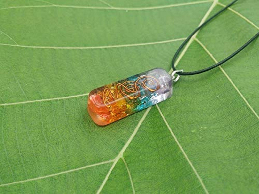 ReBuy 7 Chakra Crystal Healing Orgone Pendant with Copper Wire Orgonite EMF Protection Necklace for Men and Women Crystal Pendant Price in India Buy ReBuy 7 Chakra Crystal Healing Orgone Pendant
