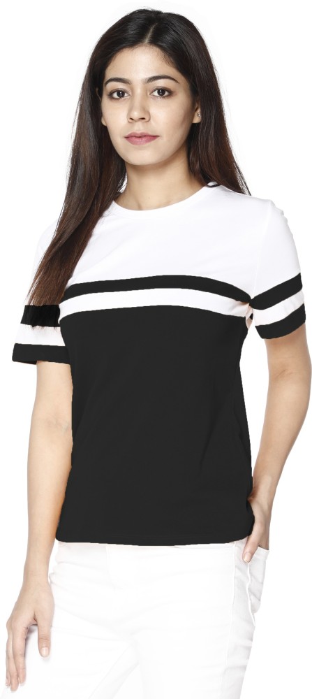 Black and white outlet t shirt women's