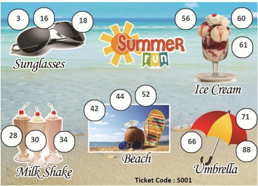 Buy Summer Gift Hamper Theme Tambola Tickets (English_16) Online at Low  Prices in India 