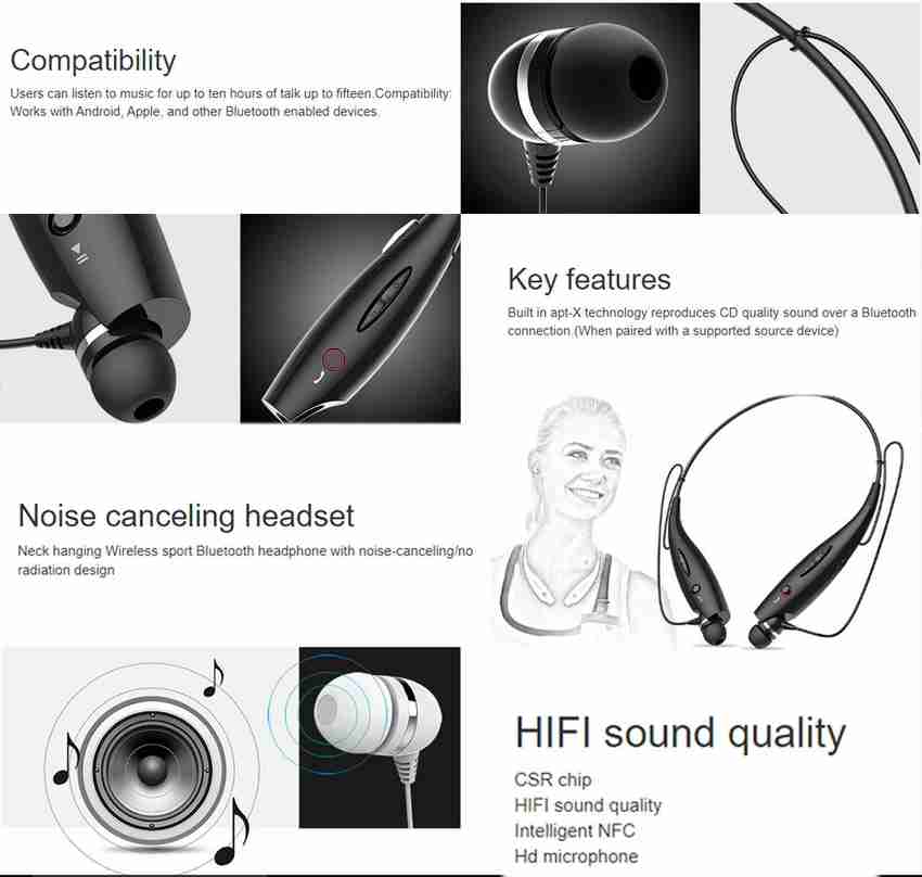 LIFE MUSIC Neckband Stereo HBS 730 Sport Wireless Headphones