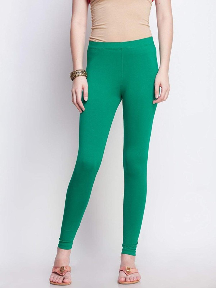 Buy Green Lycra Winter Yoga Tights Online - Aurelia