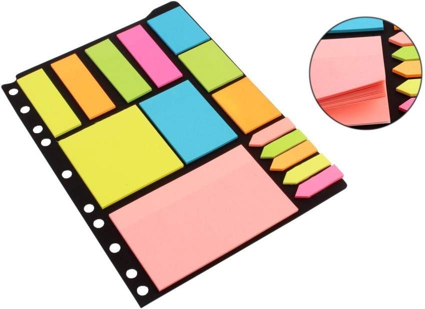 PANTONIC Fluorescent Paper Self Adhesive Sticky Notes  Bookmark Point It Marker Sticker 250 Sheets 3X 3, 5 Colors - STICKY NOTE