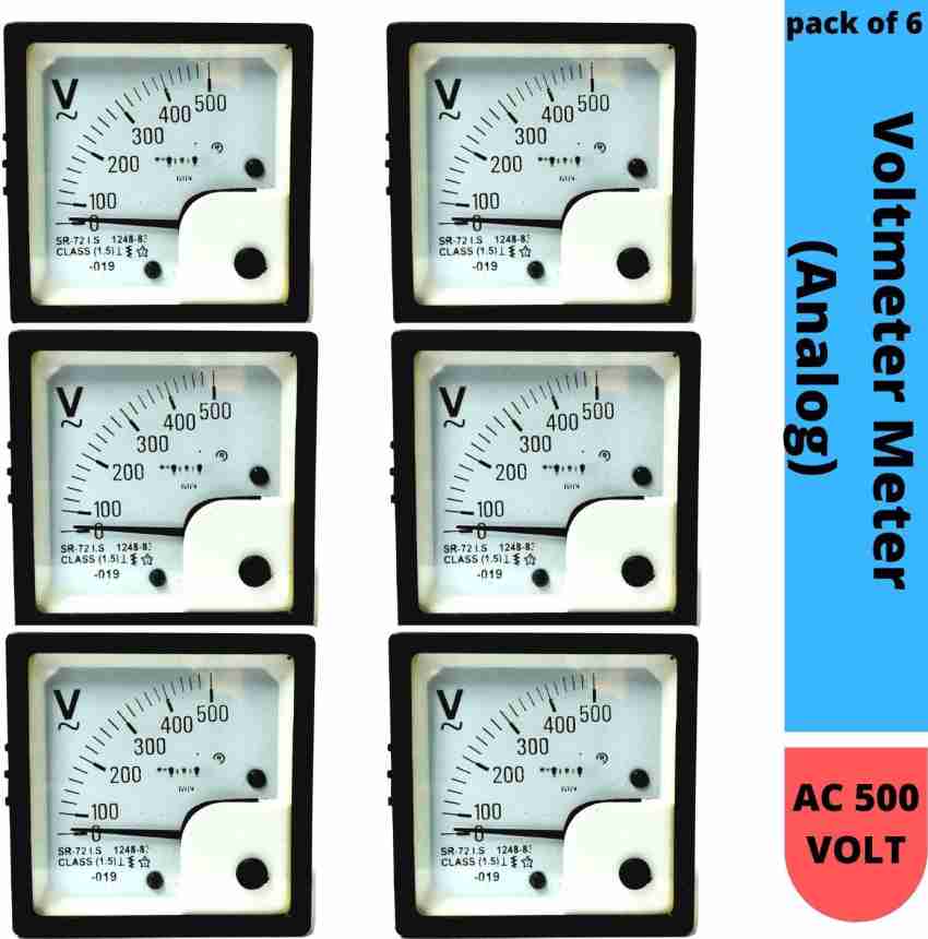 Mexico pack of 6 AC/DC 500 VOLT METER 70 MM Voltmeter Price in