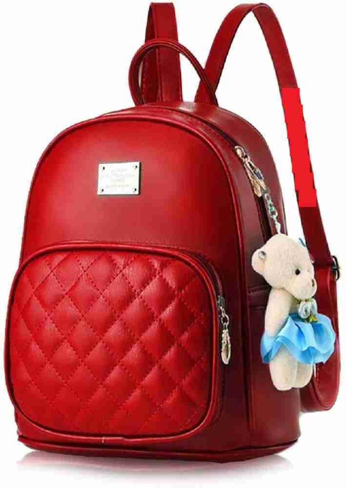 AS CREATION PU LEATHER BACKPACK SCHOOL BAG TRAVEL BAG COLLAGE BAG 7 L Backpack MAROON Price in India Flipkart