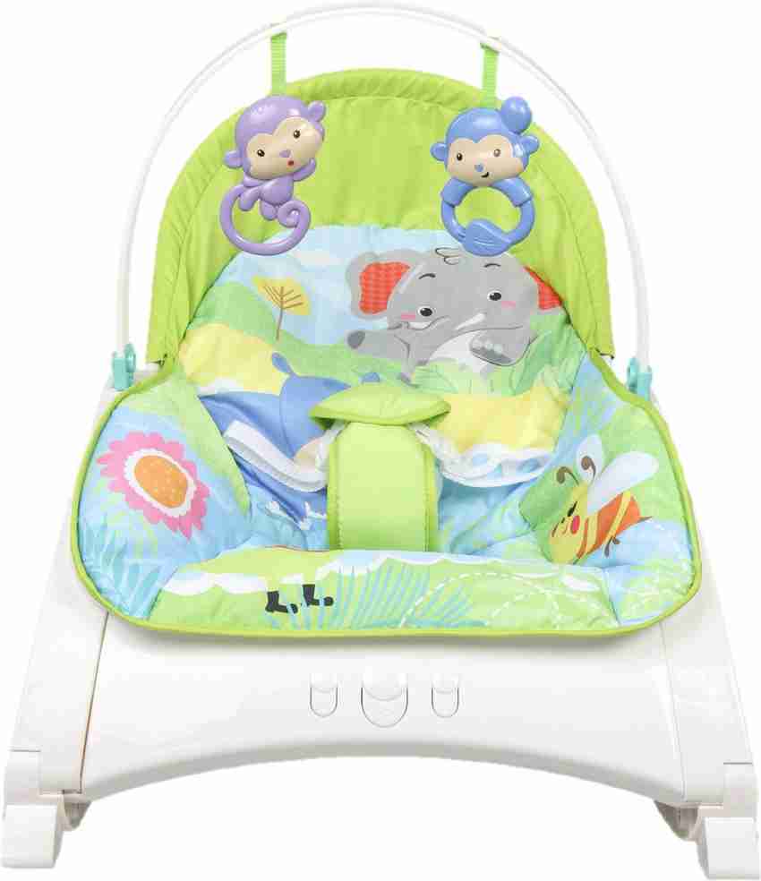 LuvLap Jungle Quest Newborn to Toddler Rocker Bouncer turn Recline