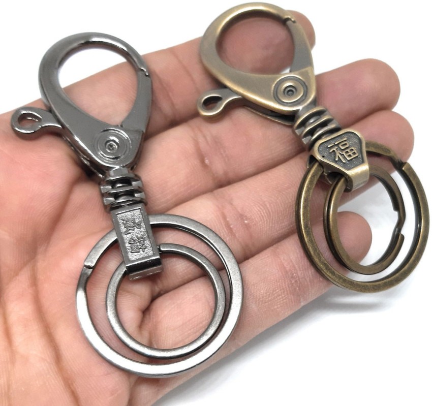 304 Stainless Steel Key Chain Men Belt Car Keychain Double Hook