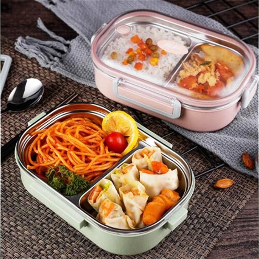 KATIE, 304 Stainless Steel Insulated Lunch Box with Handle and 2