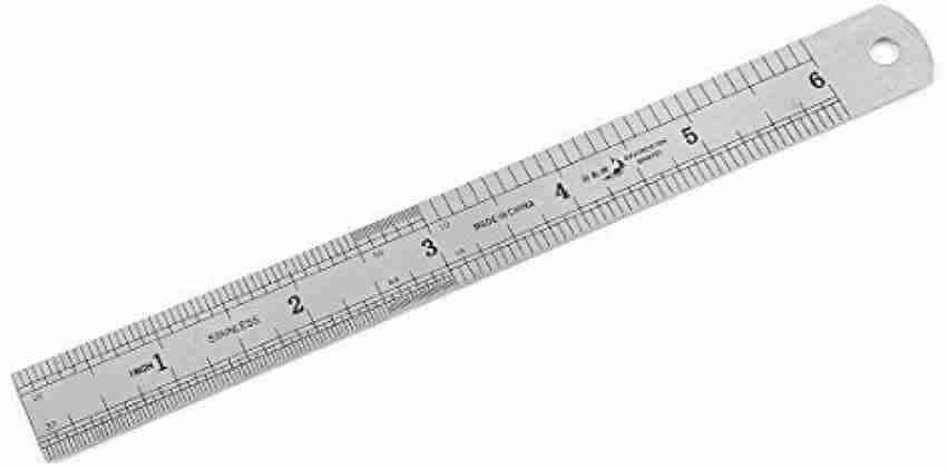 6 Inch Metal Ruler Set Stainless Steel Straight Edge Rules with Inch/Metric  Scale, 10 Pack