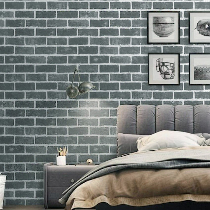 Grey Bricks 24X7 Emall 57 Square Feet 3D Wallpaper