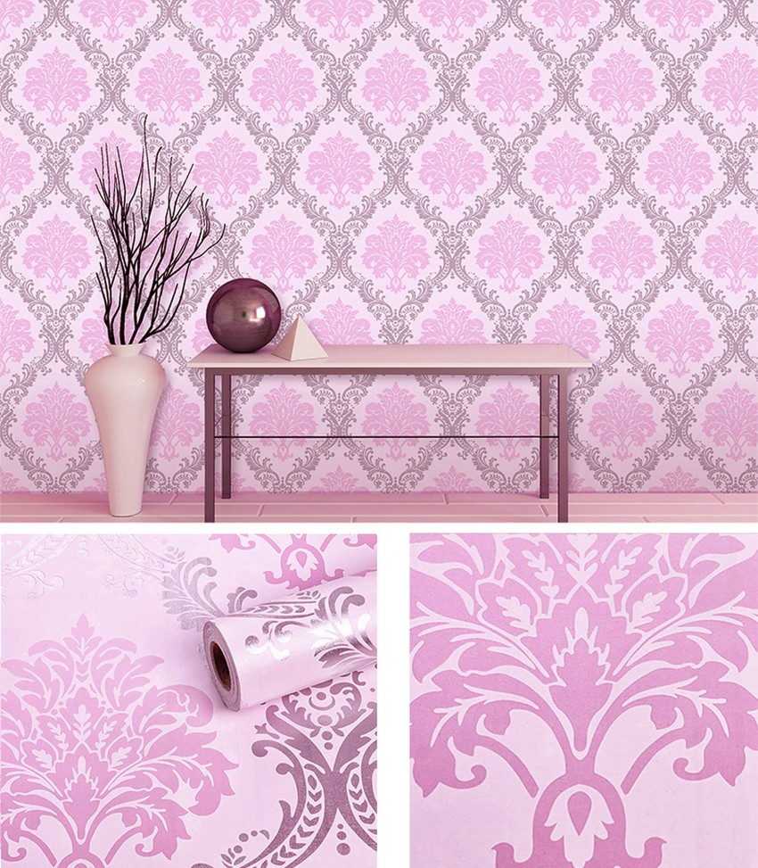Pink Damask Design Wallpaper Online In India Morphico
