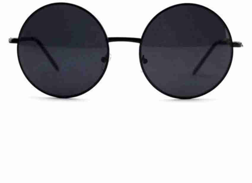 All black circle glasses online