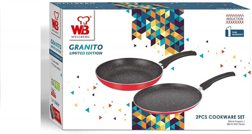 Granito Non Stick Tawa, Flat, 25cm, Induction and Gas Stove Compatible