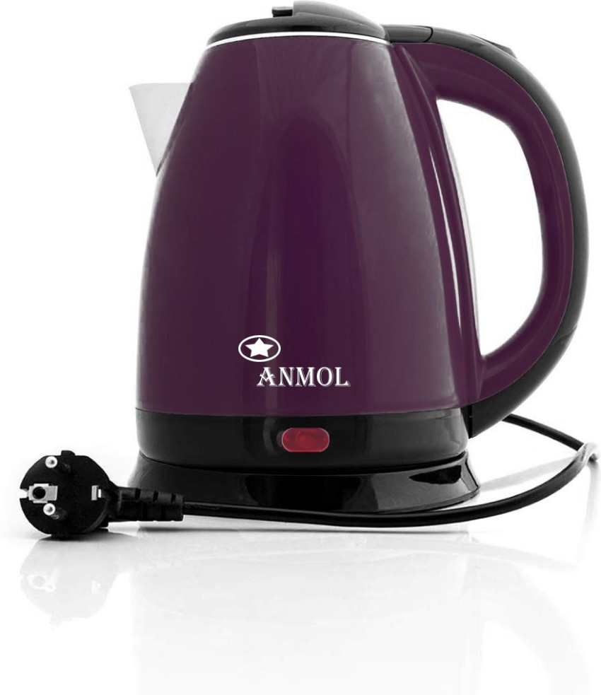 purple color glass electric kettle with