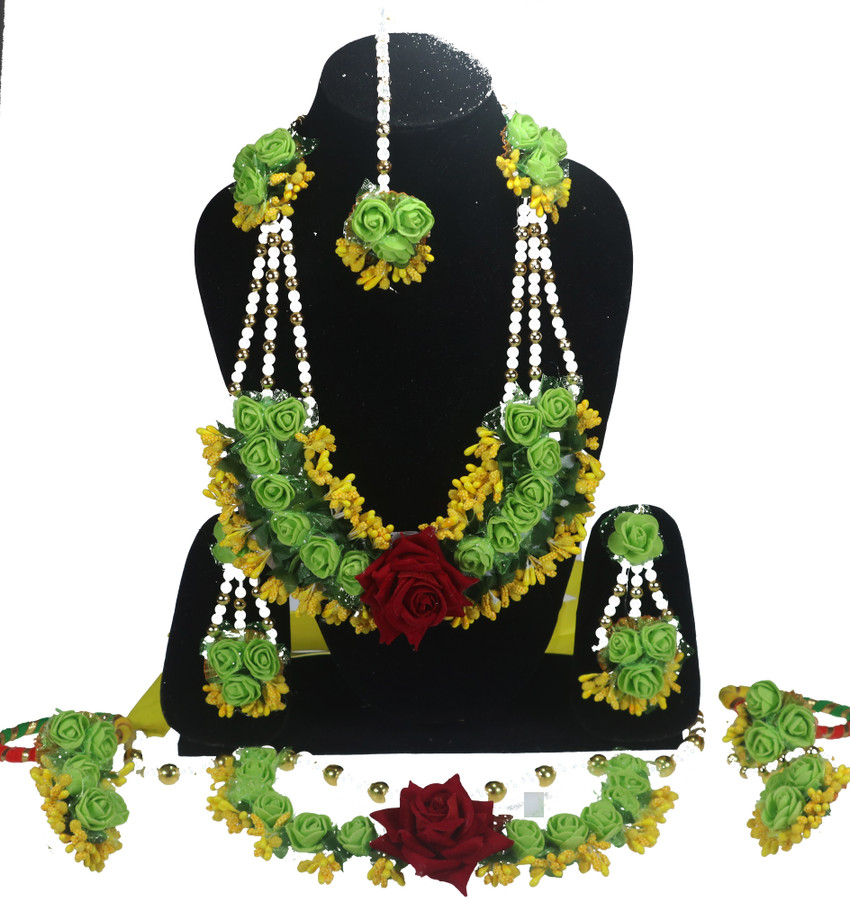 anagha Metal Fabric Dori Plastic Multicolor Jewellery Set Price