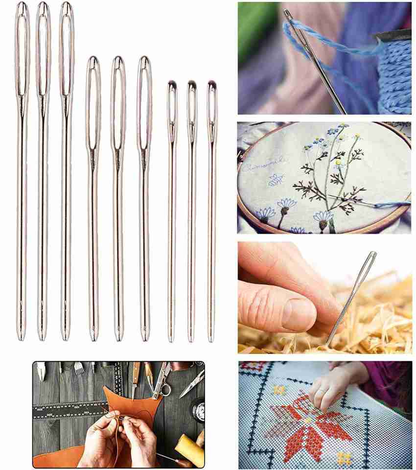 Large-Eye Blunt Needles, 15 Pcs Stainless Steel Yarn Knitting Needles,  Sewing Needles, Crafting Knitting Weaving Stringing Needles,Knitting  Darning