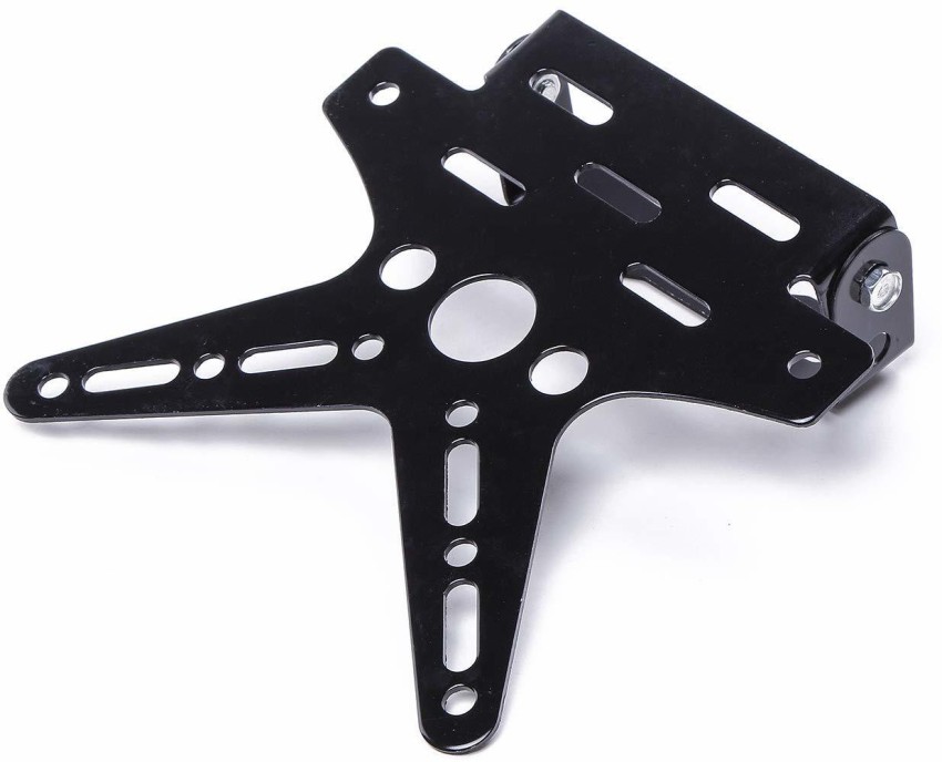New Black Motorcycle Adjustable License Plate Holder Mount Tail