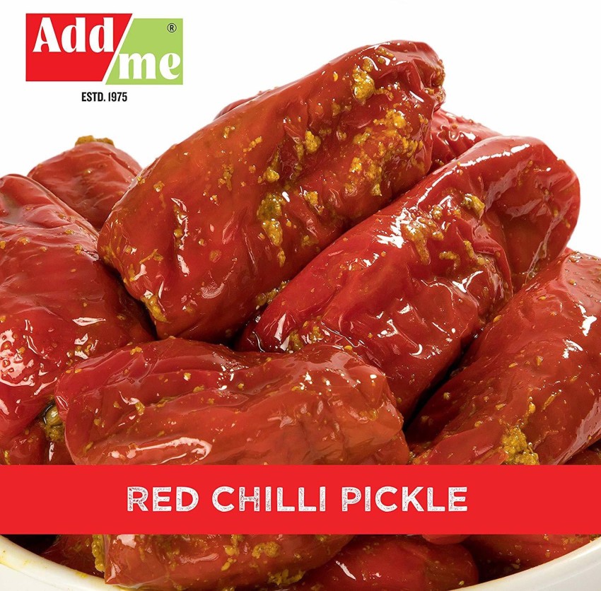 Add me Red Stuffed Chilli Pickle- 500 gm (Glass jar) Red Chilli